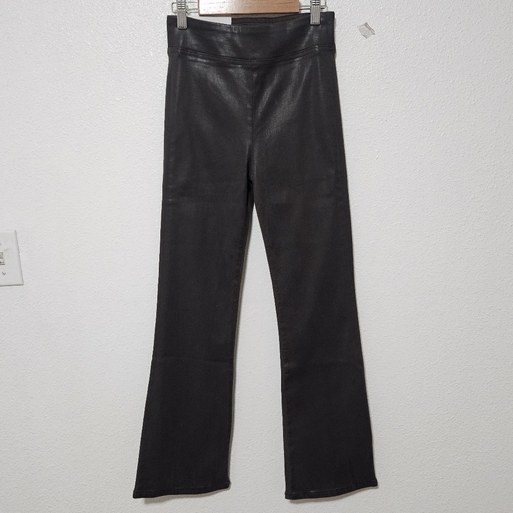 NWT Frame Jetset crop high rise mini boot pants coated chocolate brown